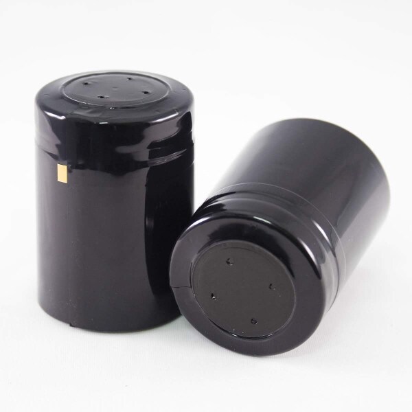 Shrink capsules, glossy black
